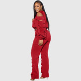 Conjunto de pantalón con diseño calado